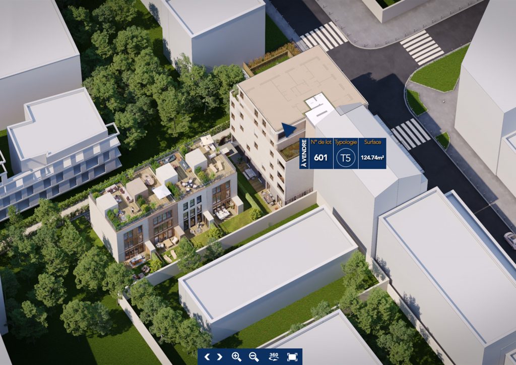 Maquettes orbitales 3D (Visualisation du projet à 360°, Découpage par étages, Informations interactives), Visite virtuelle 360°, maquette en réalité augmentée, vidéos shorts pour réseaux sociaux